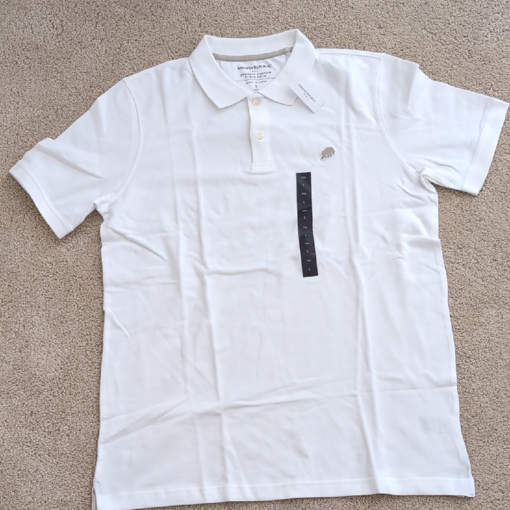 (Final Price)Banana Republic Crisp White Polo Shirt